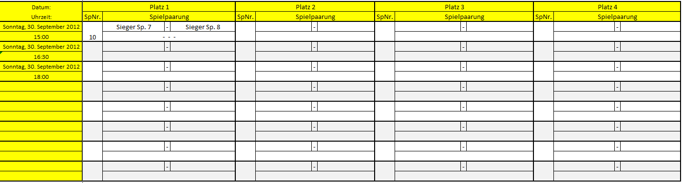 Spielplan Damen-Doppel Spielplan Damen-Doppel